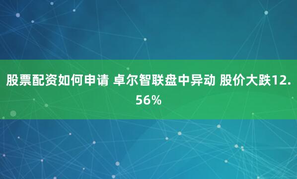 股票配资如何申请 卓尔智联盘中异动 股价大跌12.56%
